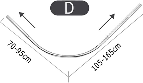 APHTOCF Tringle Douche Angle en Forme De L, Barre De Douche Angle Réglable en Acier Inoxydable sans Support De Plafond, pour Salle De Bain Baignoire Vestiaire(Size:D 70-95cm x 105-165cm,Color:Argent) - Nail Gallerys