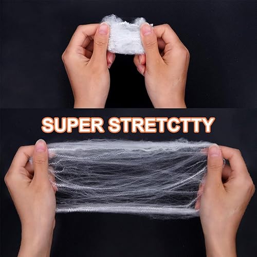 WeddHuis Halloween Décoration Toile d'araignée, 100g Blanc Outdoor Toile d'araignée Décoration Avec 20 Araignées Noires d'Horreur,Extérieur,Maisons,Jardin,Maison Hantée & Accessoires de Fête - Nail Gallerys