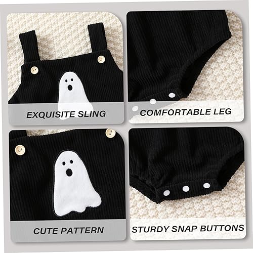 Joygoodta Baby Halloween Costumes mignon fantômes Halloween Vêtements de bébé Skin Avivial ＆ Breathable Mes premiers 3-6 mois Girl/Boy Tenue goth tissu nouveau-né de saut combinaison combinaison 80 - Nail Gallerys