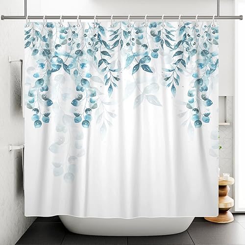 SDOTPMT 180x180cm Aquarelle Vert Feuilles de Palmier Rideau de Douche Été Tropical Plantes Botaniques de Bain Feuille de Banane Monstre Avec Crochets - Nail Gallerys