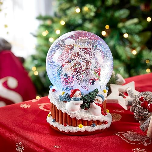 Celebright Boule à neige musicale de Noël – Joue 8 chansons, y compris des clochettes et des lumières LED changeantes – Grande taille 14 cm (maison en pain d'épice) - Nail Gallerys