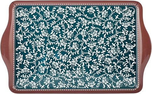 H&h vassoio grace in melamina decoro verde cm 46,5x29,5 - Nail Gallerys