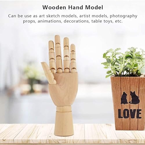 Modèle de Main en Bois, Figure de Main Flexible Croquis Modèle Portable Décoration en Bois Massif pour Artistes Étudiants Amateur - Nail Gallerys