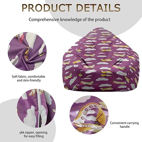 Odot Pouf Poire sans Remplissage, Couleurs Bonbons Pouf, Pouf Salon Chambre pour Adolescente und Adulte, Doux et Confortable Fauteuil Pouf,Polyvalent Housse Pouf Poire (Rose,70x80cm) - Nail Gallerys