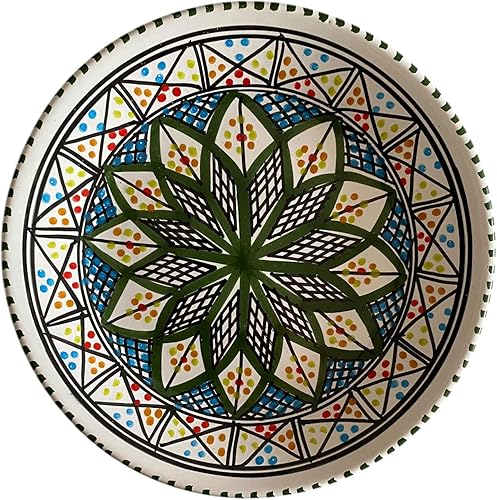 La Maison Unique: Service Set 6 Assiettes Plates Céramique Portée Décorative - Artisanat Marocain Tunisien 0811241302 - Nail Gallerys