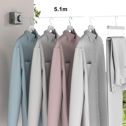 Queen.Y Étendoir rétractable de 5 m en acier inoxydable pour intérieur et extérieur - Nail Gallerys