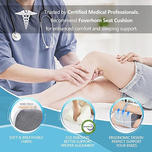 foverhom Coussin orthopédique en mousse à mémoire de forme pour soulager la sciatique, les douleurs dorsales, la grossesse, les douleurs aux jambes, les douleurs aux hanches et la sciatique, gris - Nail Gallerys