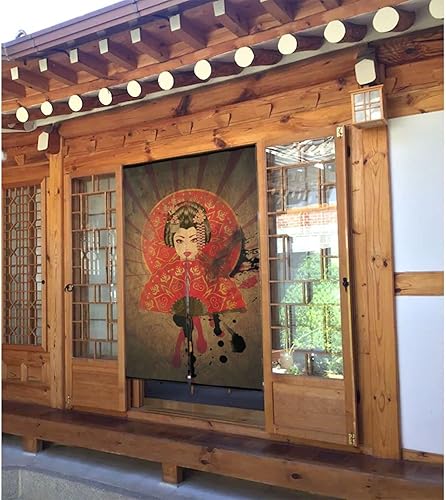 Rideau japonais Noren - Rideau de porte en bambou et oiseau avec lac de montagne - Tapisserie pour décoration de la maison - Nail Gallerys