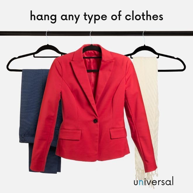 OGIVO Cintres en Velours - Lot de 30 - Cintre antidérapant - Crochet pivotant à 360° - Découpes aux épaules - Cintres Peu encombrants - Noir - Nail Gallerys