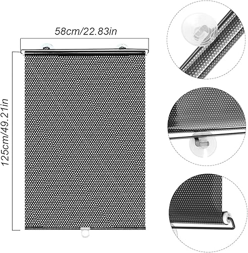 Pack de 2 Store Enrouleur à Ventouse de Protection Solaire,Stores Occultants sans Perçage, Rétractable Portable Store À Rouleau Pare-Soleil,sans Perçage,pour Chambre - Nail Gallerys