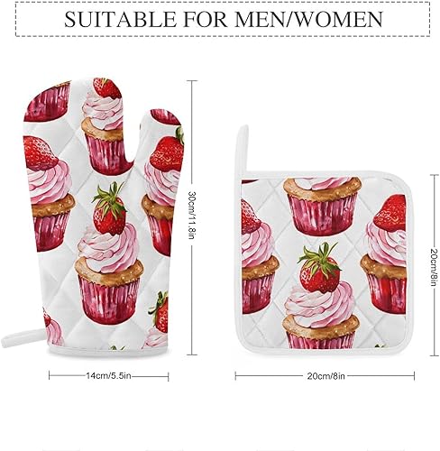 Lot de 4 maniques et maniques de cuisine - Motif renard de dessin animé - Gants de cuisine antidérapants et lavables - Nail Gallerys