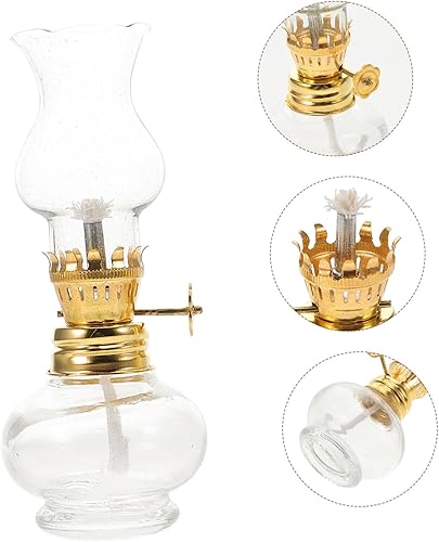 ADOCARN 2pièces Lampe À Kérosène Verre Vintage Lampe À Huile Retro pour Décoration Intérieure pour Sécurité Et Ambiance Hauteur pour Salon Cuisine Et Éclairage Urgence - Nail Gallerys