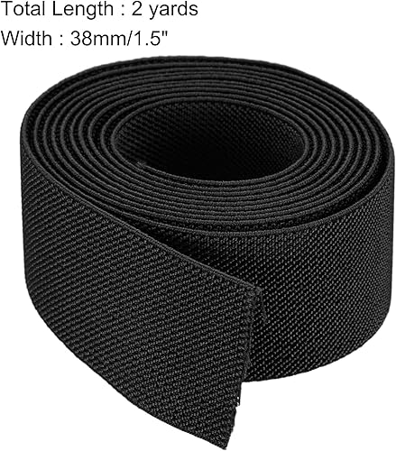 TA-VIGOR Bande élastique en sergé de 38 mm de large, 3,8 cm, 2 m, bandes élastiques tissées double face en polyester plat, pour couture, travaux manuels, ceinture, blanc crème - Nail Gallerys