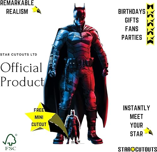 STAR CUTOUTS SC4215 Batman Red Blue Robert Pattinson Découpe en Carton Parfait pour Les Anniversaires, Les Cadeaux, Les fêtes et Les Fans - Nail Gallerys