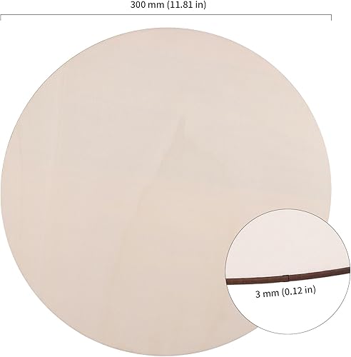 JIEHIN Lot de 25 disques de bois ronds de 30 cm de diamètre, 3 mm d'épaisseur, panneaux de contreplaqué ronds, pour artisanat, panneaux, bricolage, peinture et décoration - Nail Gallerys