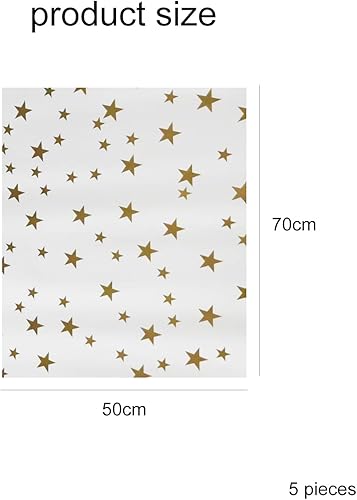 Aikeis Lot de 5 rouleaux de papier cadeau - 50 cm x 70 cm - Design blanc et doré - Parfait pour les anniversaires, les fêtes prénatales, les mariages, les fêtes, les festivals - Nail Gallerys