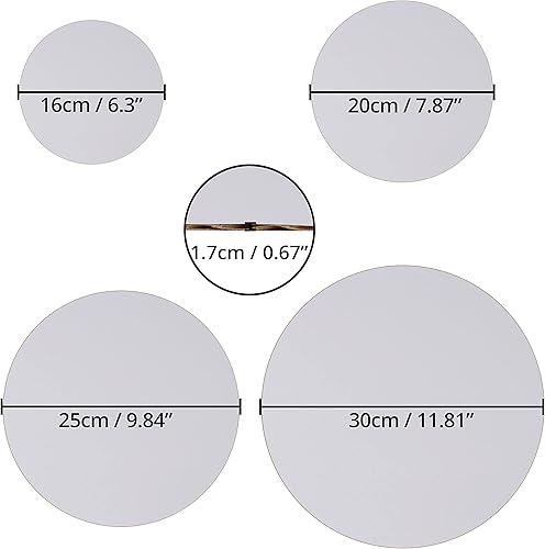 BELLE VOUS Support Gateau Carton Rond Blanc (Lot de 24) - Cake Board de Tailles 16, 20, 25 et 30cm - Rond Carton Gâteau Jetable - Carton Gateau Rond pour Décoration de Gâteaux - Nail Gallerys
