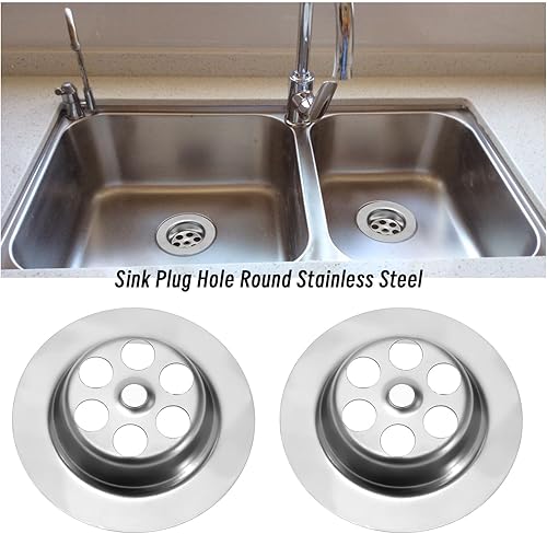 SG Store Lot de 2 bouchons d'évier de cuisine - Accessoires pour cuisine, salle de bain - Diamètre extérieur : 63 mm - Argenté - Nail Gallerys