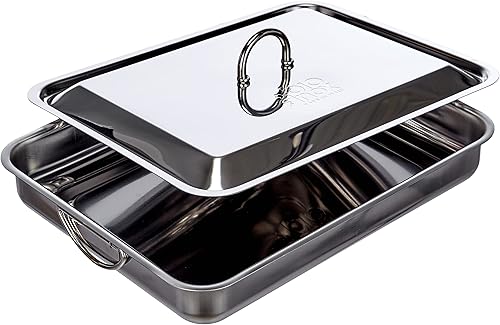 inoxriv Plat rectangulaire avec Couvercle Bioinox, Acier Inoxydable 18/10 35 x 27 cm - Nail Gallerys