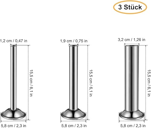 Entonnoir de Remplissage de Saucisses, Hachoir à Viande en Acier Inoxydable Tubes de Remplissage pour Hachoir à Viande Taille 5 Hachoir à Viande, 3 Tailles, 3 Pièces - Nail Gallerys