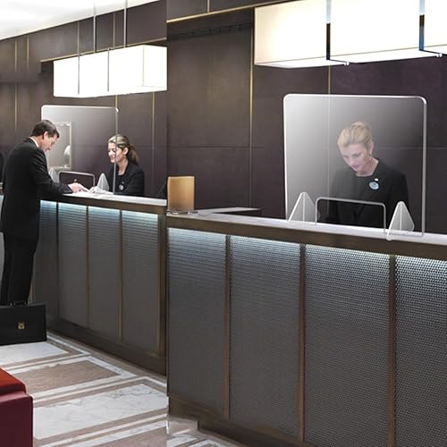 Cloison de confidentialité pour Bureau, Protection Transparente pour comptoir en plexiglas pour Bureau, barrière de Protection de comptoir en Acrylique pour la toux, Les éternuements, Les g - Nail Gallerys