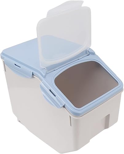 Récipient à Riz, écologique, Résistant aux Hautes Températures, Peu Encombrant, Récipient Alimentaire Hermétique en Plastique avec Tasse à Haricots (Bleu 15KG) - Nail Gallerys