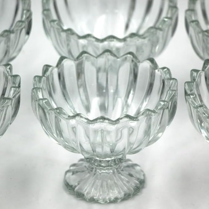 Lot de 6 mini bols en verre avec pied, bols à sauce, bols à sauce, bols à sauce, bols de présentation, bols à café, mini bols à dessert pour crème glacée, sucrier turc 75 cc - Nail Gallerys