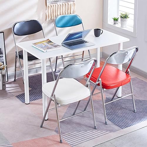 Chaise Pliante avec Dossier Confortable, 46cm Facile À Ranger Siège Commercial Portable avec Mousse Rembourrée pour Maison, Bureau, Fête(Brown) - Nail Gallerys