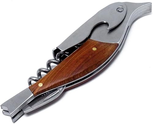 KIKKERLAND Tire-Bouchon en Forme d'oiseau Palissandre/Acier Inoxydable 18/8 Argenté - Nail Gallerys