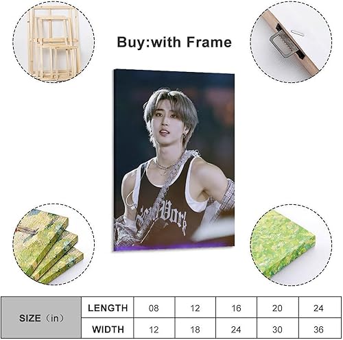 Poster d'art Stray Kids Han Jisung - Impression sur toile esthétique - Peinture décorative pour salon, chambre à coucher - 30 x 45 cm - Sans cadre - Nail Gallerys