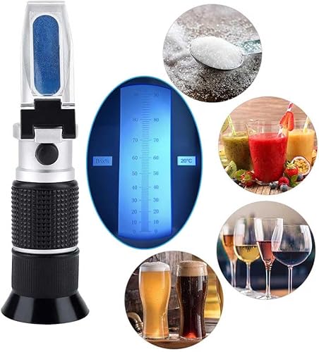 RGBS Réfractomètre Brix mètre 0-90 % pour miel, légumes, bière, lait, fruits, sucre, sirop, mélasse, réfractomètre Brix avec fonction ATC - Nail Gallerys