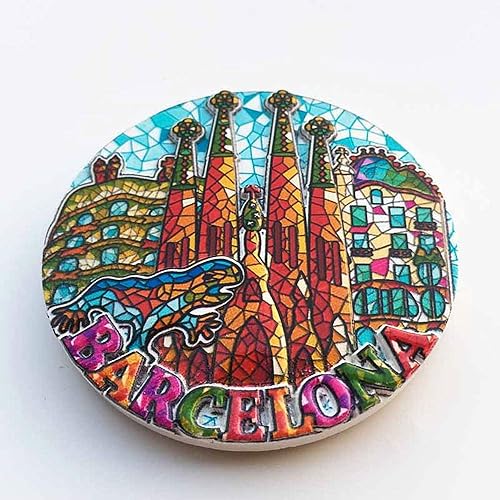 Aimant de réfrigérateur en mosaïque Sagrada Familiia Cathédrale Barcelone Espagne Cadeau de voyage Collection Décoration de maison et de cuisine Autocollant magnétique - Nail Gallerys