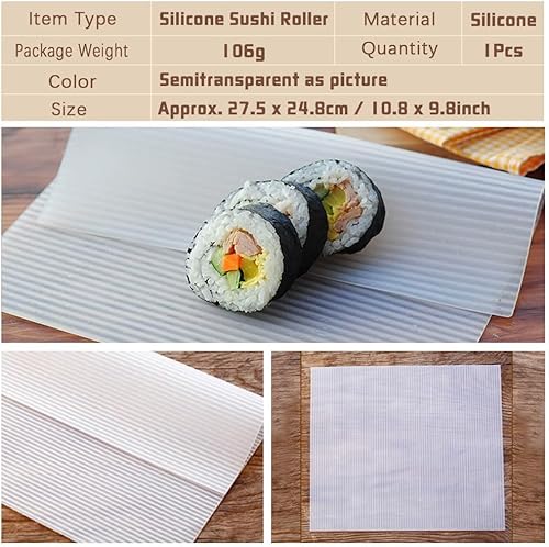 OKBY Tapis De Sushi En Silicone, Tapis à Rouler De Sushi, Rouleau à Sushi Réutilisable Antiadhésif, Pour Pique-Nique Déjeuner Cuisine DIY Sushi - Nail Gallerys