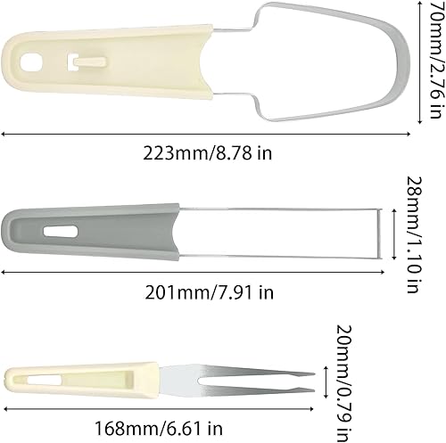 Vordpe Coupe-pastèque 3 en 1, coupe-pastèque en acier inoxydable, coupe-pastèque, coupe-melon en acier inoxydable, fourchettes à fruits pour le camping (Vert) - Nail Gallerys