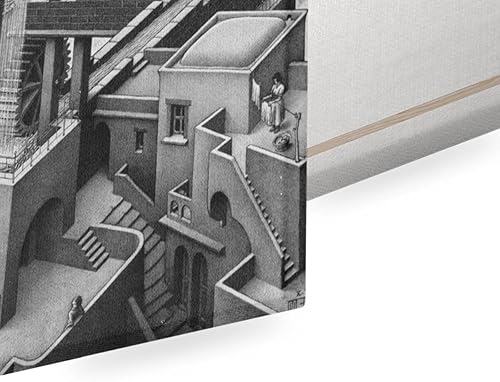 French Unicorn Tableau mural Impression sur Toile Waterfall Cascade Escher Dessin Litographie Art Moderne Illusion (30 cm x 38 cm) - Nail Gallerys