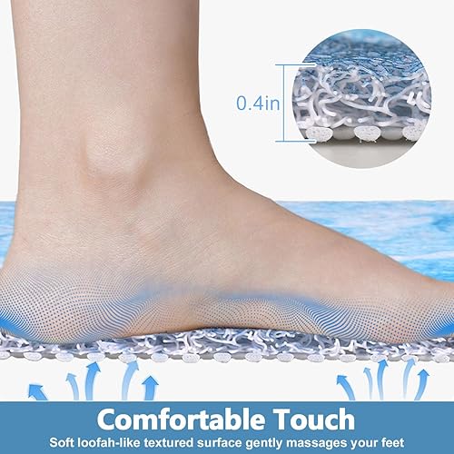 Tapis de douche carré antidérapant et anti-moisissure, 80 x 80 cm, doux et confortable en luffa pour douche intérieure, tapis de massage lavable pour cabine de douche - Nail Gallerys