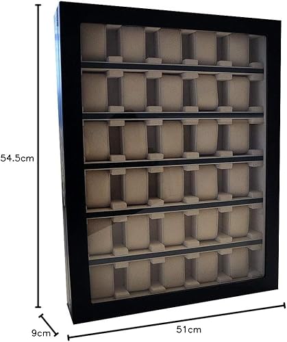 Orig. Meyer & Söhne Vitrine murale pour 30 montres Noir - Nail Gallerys