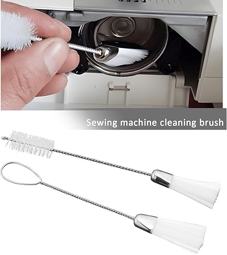 LT Easiyl Lot de 6 brosses de nettoyage pour machine à coudre à double extrémité en nylon multifonction Blanc, HP777W - Nail Gallerys