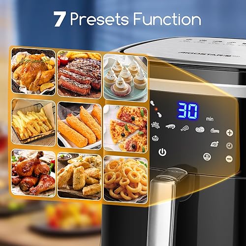 Aigostar Cube - Friteuse à air sans huile de XXL, 1900W, 7L air fryer. Livre de recettes inclus. Mode manuel et fonction maintien au chaud. Panneau tactile LED, 7 préprogrammes - Nail Gallerys