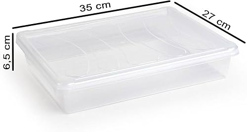 Acan Tradineur Lot de 2 plateaux avec couvercle pour réfrigérateur, plateau pour cuisine, restaurant, bar, hôtellerie (transparent, 6,5 x 35 x 27 cm) - Nail Gallerys