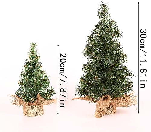 Sapin de Noël Artificiel Vert Multifonctionnel Arbre de Noël Mignon Artificiel Arbre De Noël Mini Sapin de Noël Miniature Decoration Mini Arbre de Noël Sapin de Noel Miniature,20cm+30cm,2 Pièces - Nail Gallerys