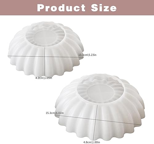 2 Pièces Moule en Silicone pour Bougeoir Résine Epoxy Moule en Silicone pour Béton Vase en Silicone pour Pot de Plantes Succulentes,Bol à volants, Pot de Fleurs,Arôme pour Décoration de La DIY Maison - Nail Gallerys