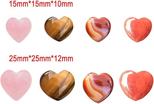 Cristal en Forme de Coeur en Pierre, Pierres précieuses Naturelles en Cristal de Pierres précieuses Rose Quartz en Forme de Coeur Agate rayée Amour de Paume sculpté en Cristal guérir des Pierres - Nail Gallerys