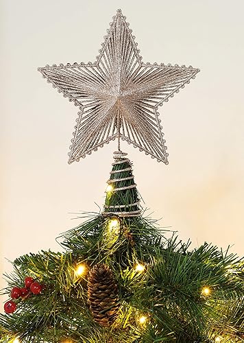 Toyland® Étoile de Sommet d'arbre en Or Rose pailleté de 23cm (9') - Décorations de Sapin de Noël de Luxe - Cimier d'arbre - Nail Gallerys