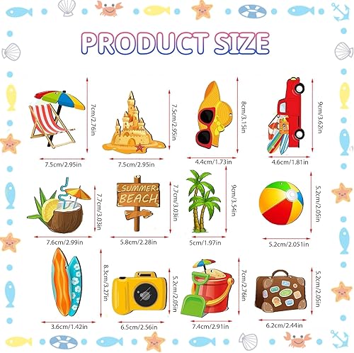 LUMOOM Lot de 36 pendentifs d'été en bois - Décoration d'arbre d'été à suspendre - Avec motifs hawaïens - Pour fête tropicale et plage (B) - Nail Gallerys