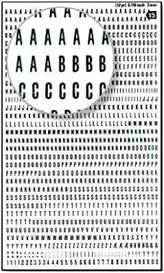 APLI Lettres et Chiffres Transferts (1 Feuille) DD15F 3 mm Noir - Nail Gallerys