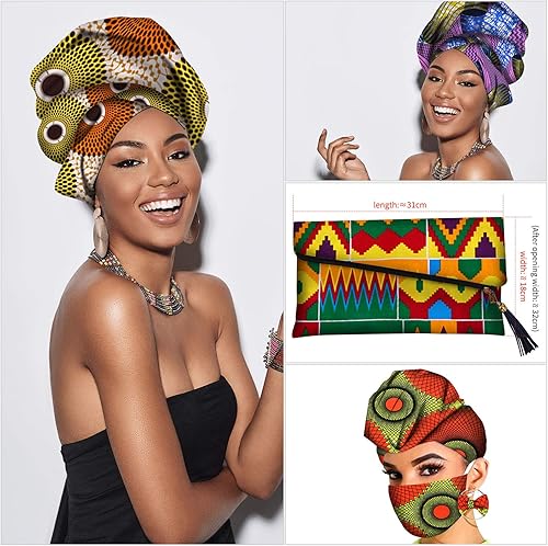 Tissu Africain Large 19,5 x 15,7 Pouces/ 50 x 40 cm Tissu Imprimé de Cire Ankara Tissu de Matelassage en Coton Imprimé Africain pour Couture Protections Faciales Projets Artisanat, 6 Pièces - Nail Gallerys