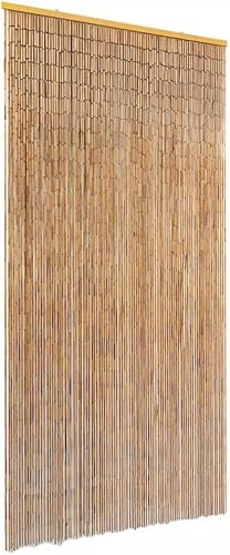 Wakects Rideau de Porte en Bambou 90 x 220 cm Rideau décoratif Anti-Mouches Rideau de Porte Anti-Insectes Rideau de Porte en Bambou avec 90 brins de Bambou Fins, pour Porte de Balcon en Bambou - Nail Gallerys