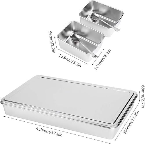 Boîte d'assaisonnement en argent Assaisonnement Box Set 8 grilles boîte d'assaisonnement en acier inoxydable contenants de stockage de condiments bocal à épices ustensiles de cuisine - Nail Gallerys