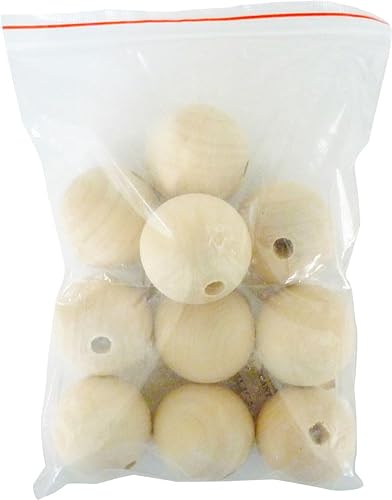 Perle en bois Ø 40 mm Boule percée Ø 8 mm 10 pièces - Graines créatives - Nail Gallerys